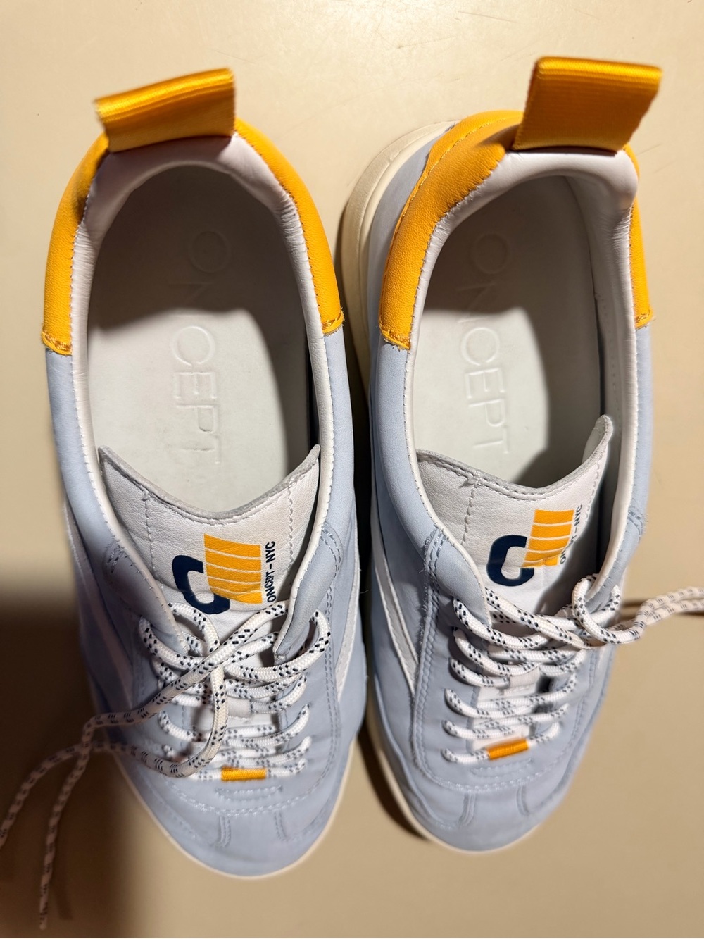 Oncept Light Blue Women’s Casual Sneakers with Yellow Accents - Picture 3 of 4